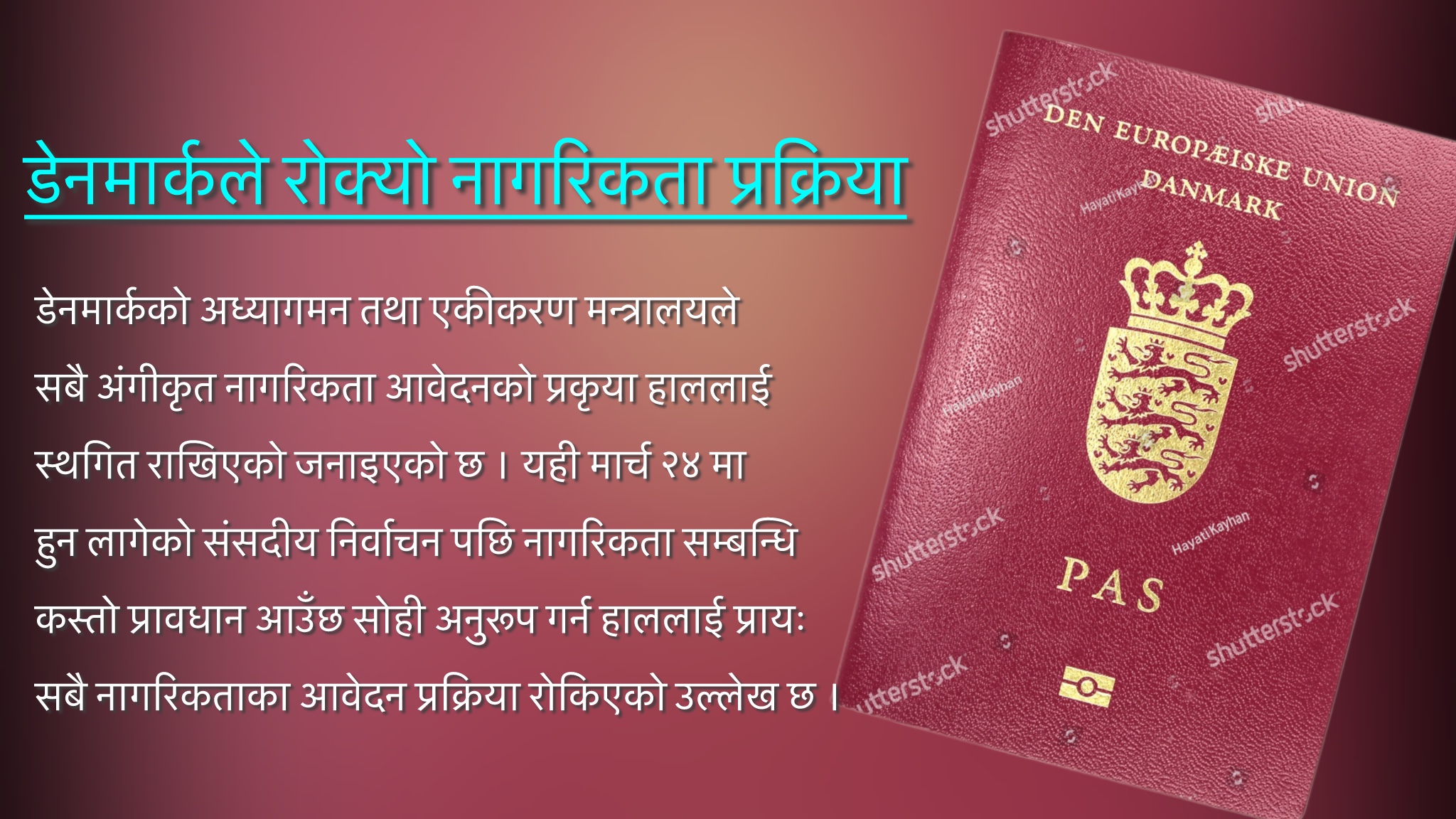 डेनमार्कले रोक्यो नागरिकता आवेदनको प्रक्रिया